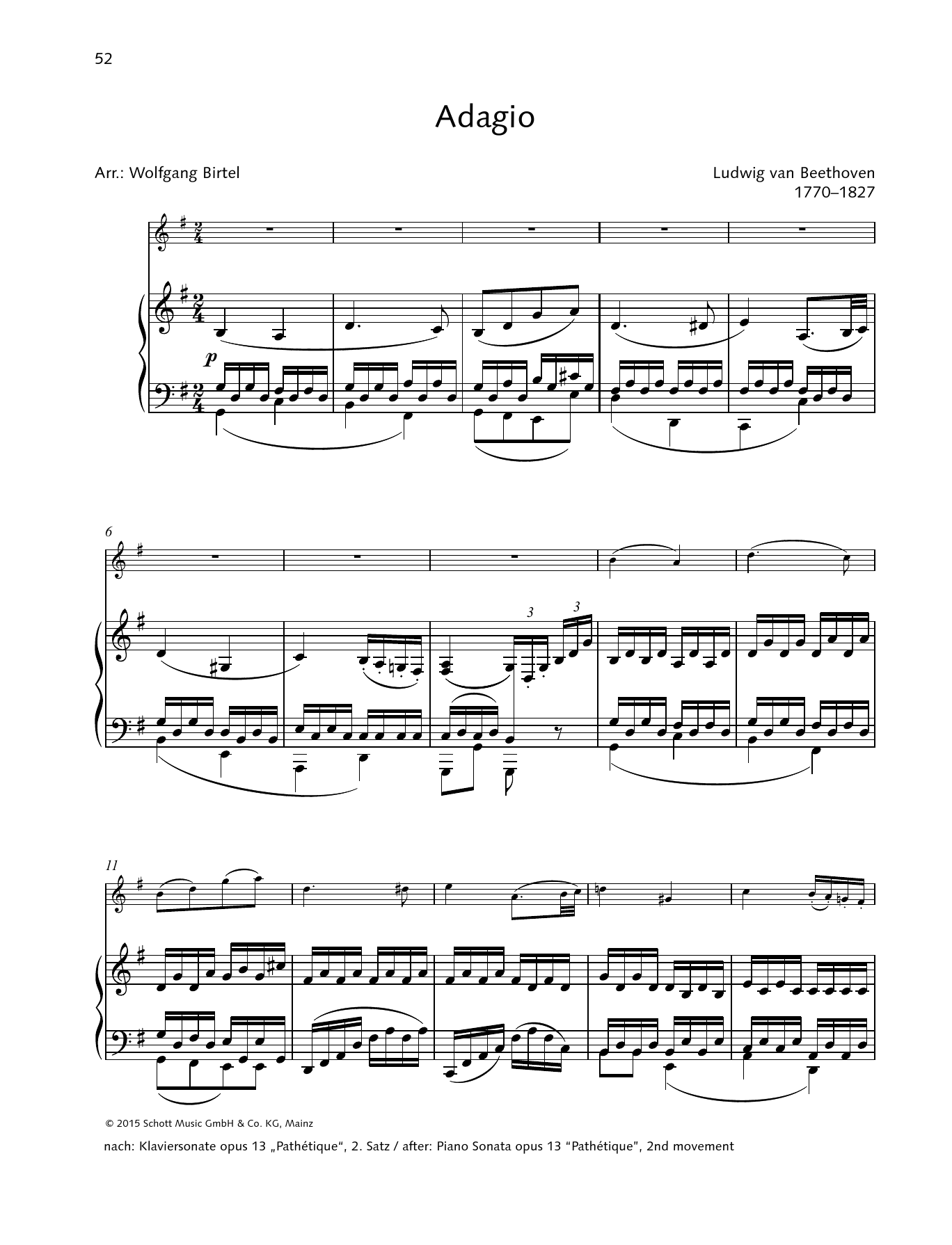Download Ludwig van Beethoven Adagio Sheet Music