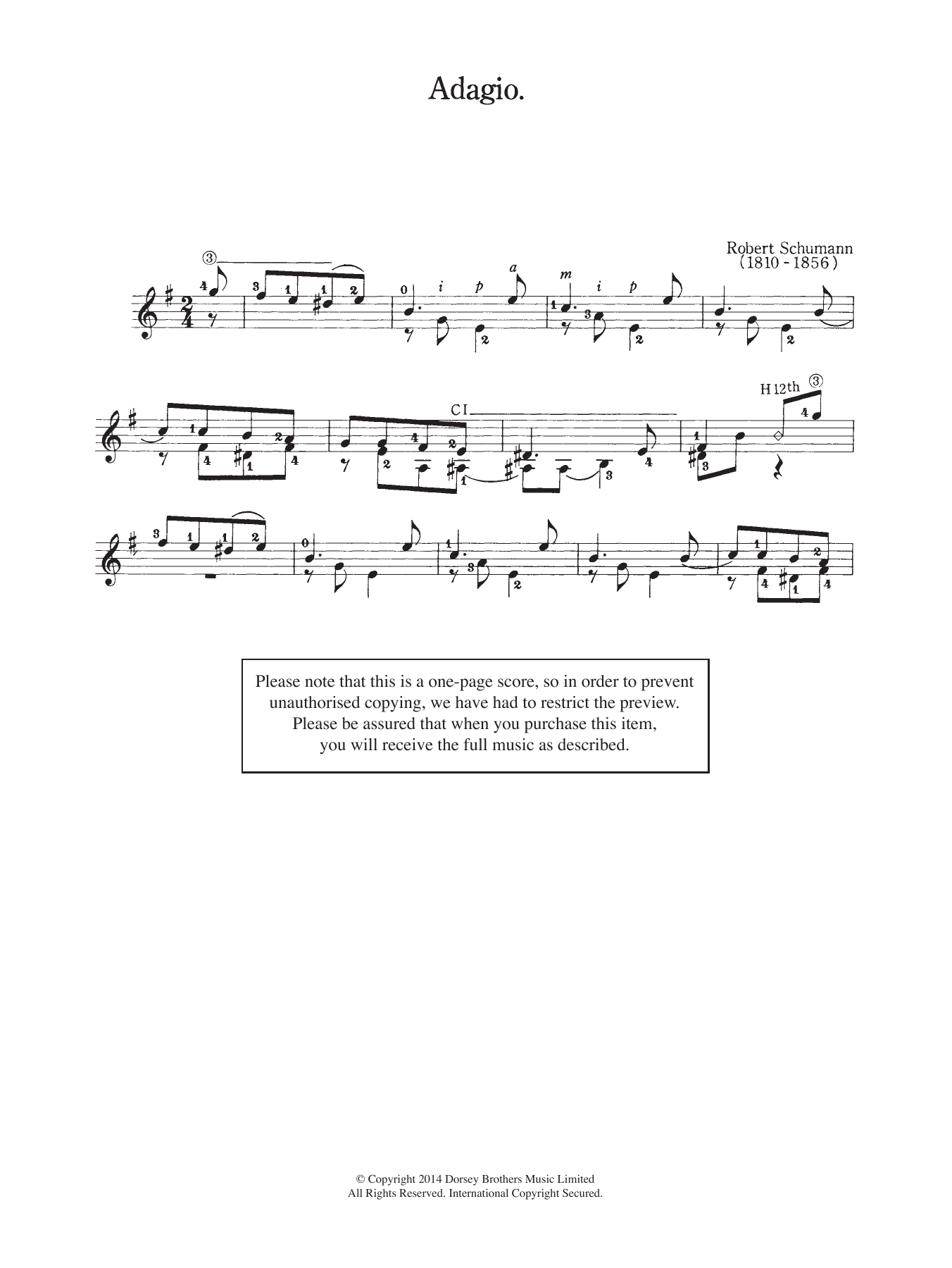 Download Robert Schumann Adagio Sheet Music