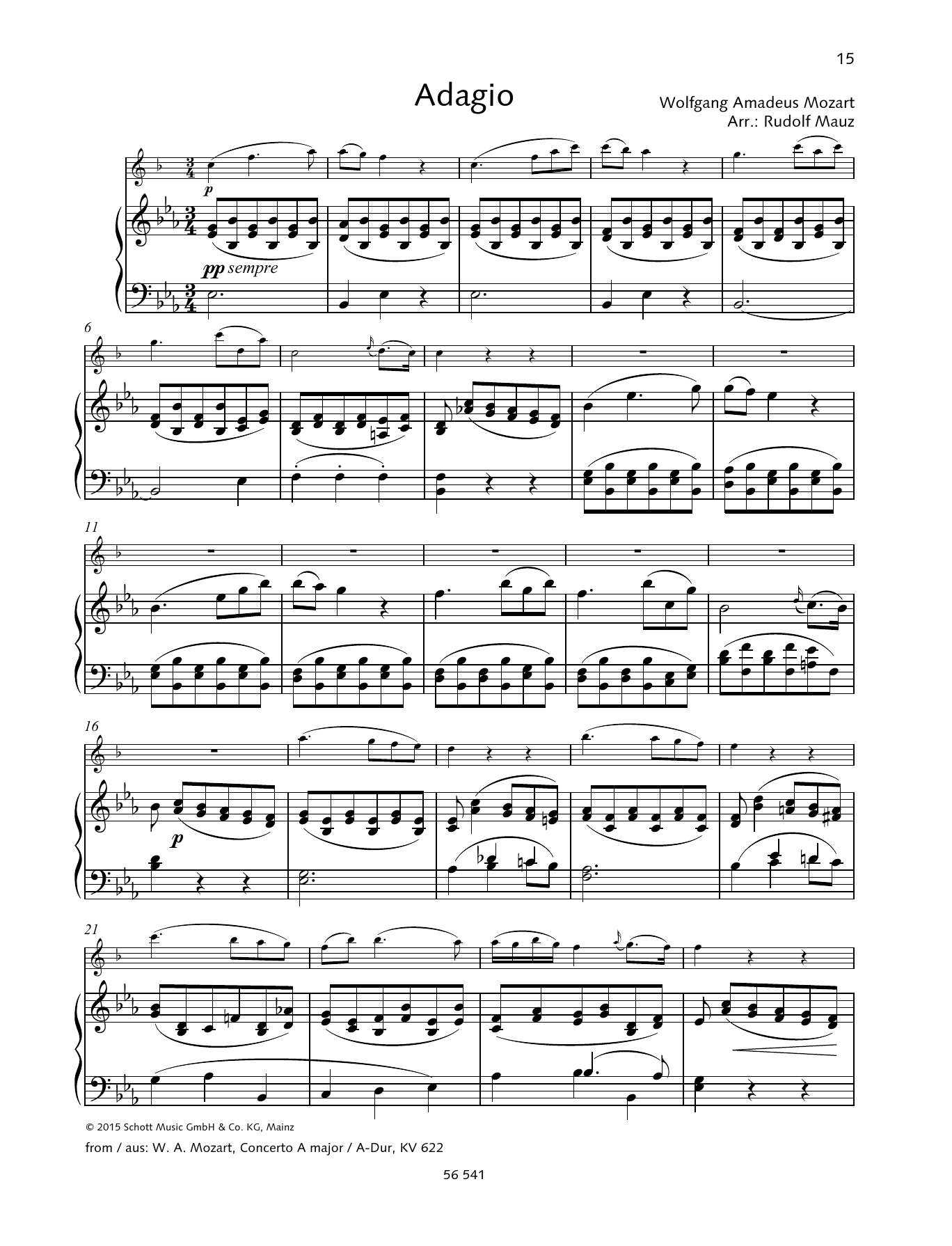 Download Wolfgang Amadeus Mozart Adagio Sheet Music