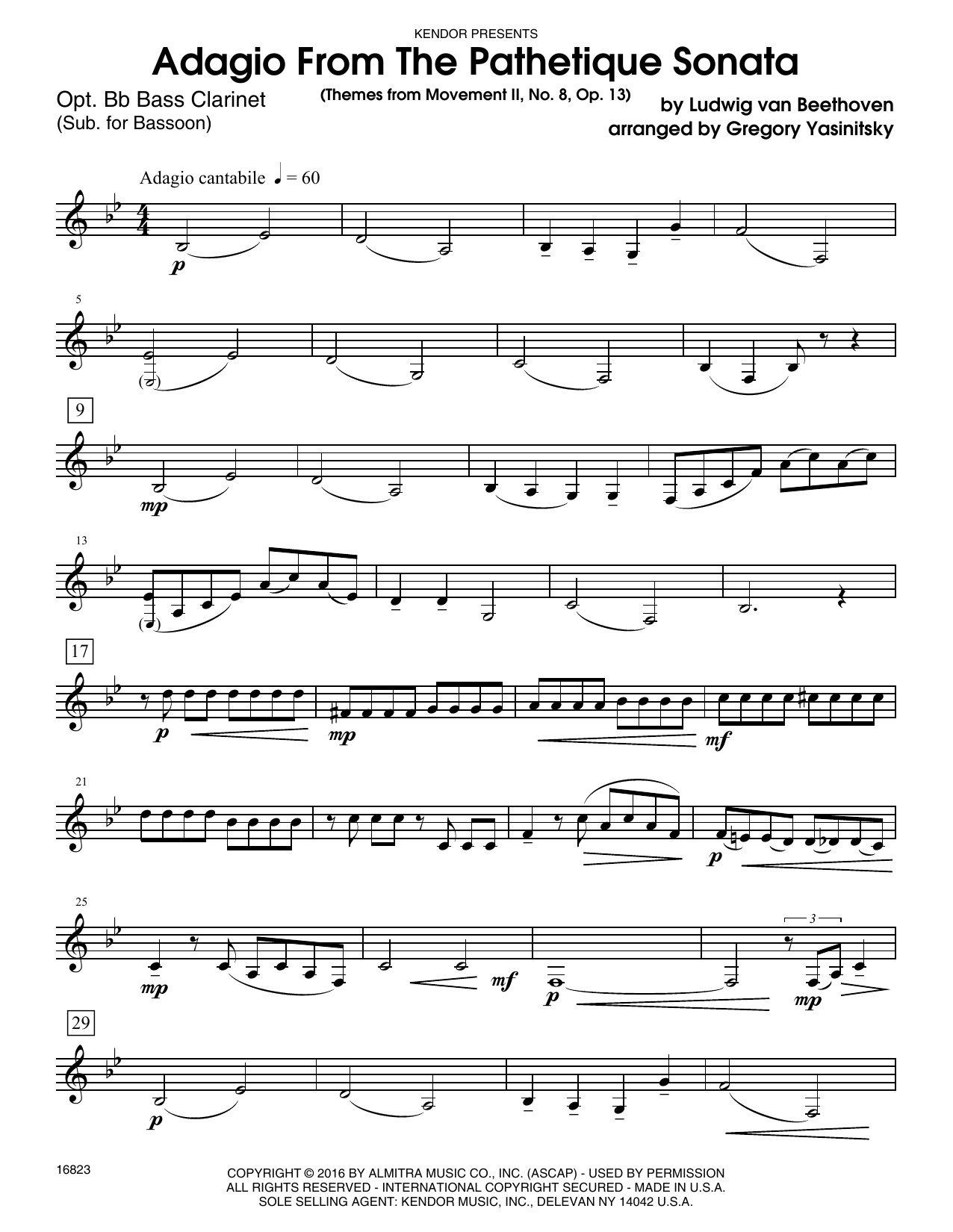 Download Yasinitsky Adagio From The Pathetique Sonata (Them Sheet Music