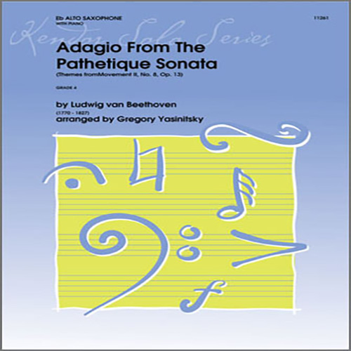 Download or print Yasinitsky Adagio From The Pathetique Sonata (Themes From Movement II, No. 8, Op. 13) - Piano Sheet Music Printable PDF 4-page score for Classical / arranged Woodwind Solo SKU: 354174.