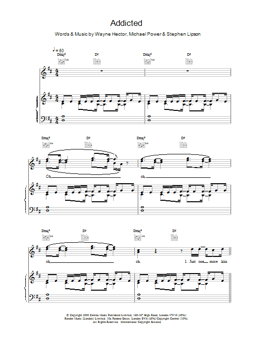 Ronan Keating Addicted sheet music notes printable PDF score