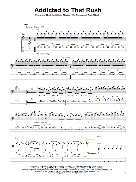 Download Mr. Big Addicted To That Rush Sheet Music