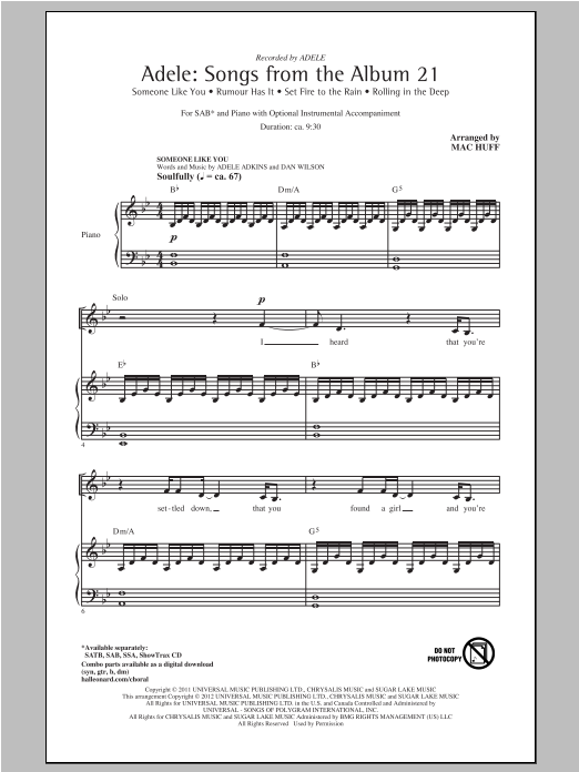 Download Adele Rolling In The Deep (arr. Mac Huff) Sheet Music