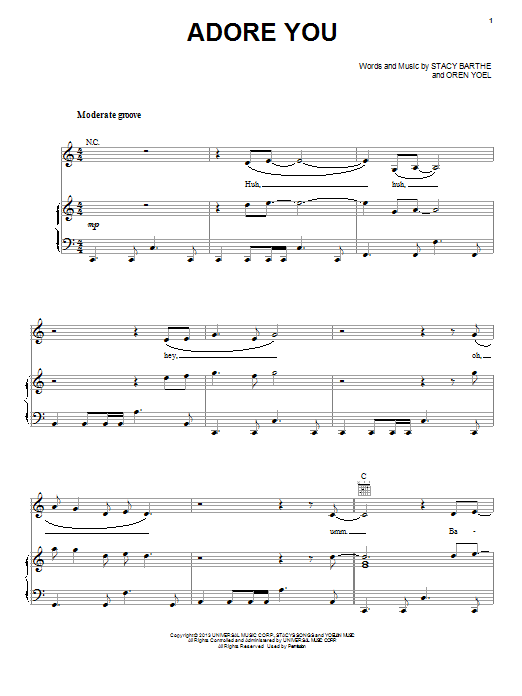 Download Miley Cyrus Adore You Sheet Music