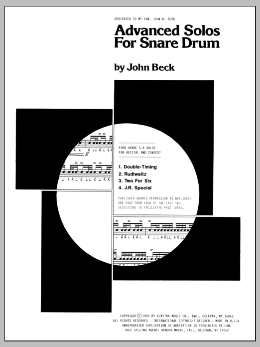 Download John H. Beck Advanced Solos For Snare Drum Sheet Music