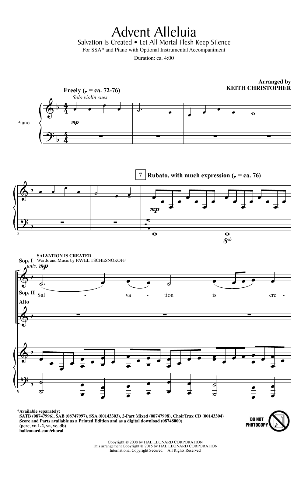 Download Keith Christopher Advent Alleluia Sheet Music