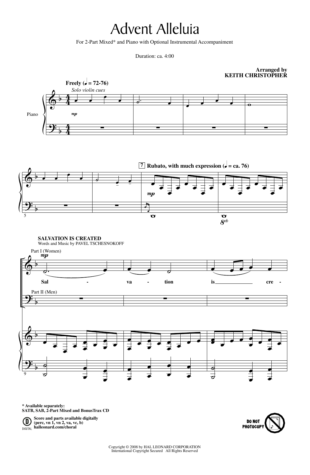 Download Keith Christopher Advent Alleluia Sheet Music