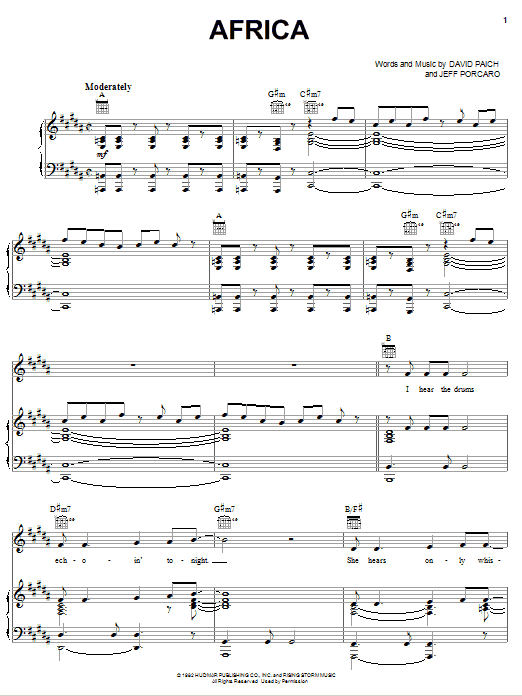 Download Toto Africa Sheet Music