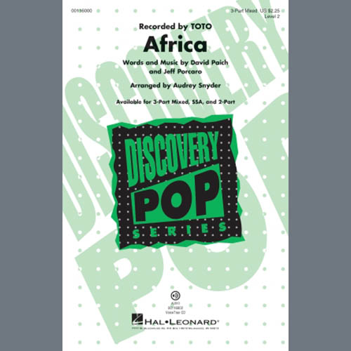 Download Toto Africa (arr. Audrey Snyder) Sheet Music and Printable PDF Score for 3-Part Mixed Choir