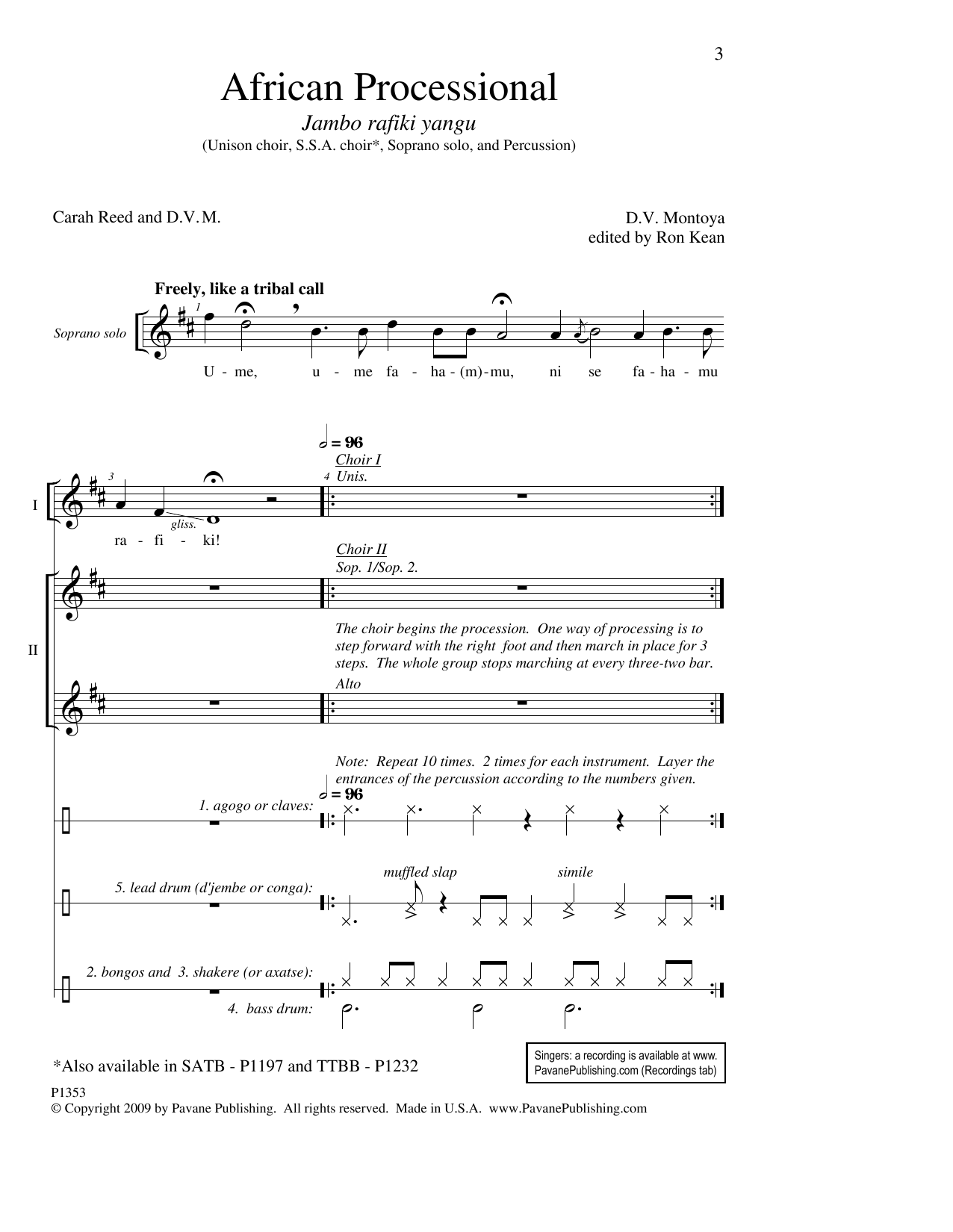 Download David Montoya African Processional (ed. Ron Kean) Sheet Music
