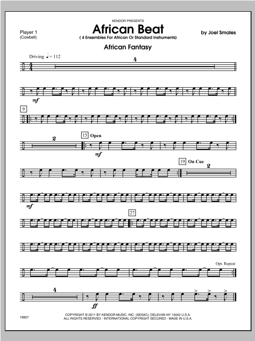 Download Smales African Beat - Percussion 1 Sheet Music
