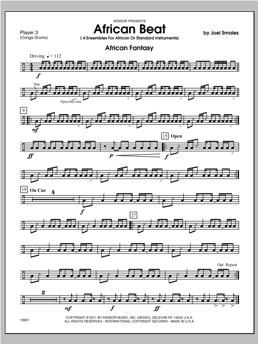 Download Smales African Beat - Percussion 3 Sheet Music