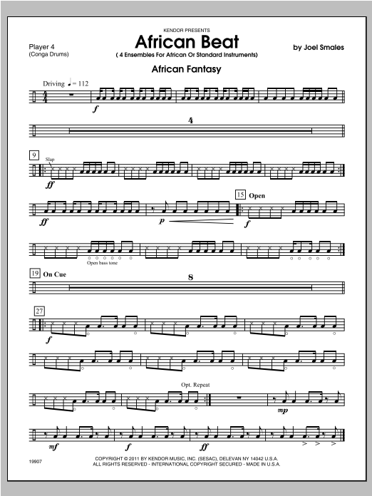 Download Smales African Beat - Percussion 4 Sheet Music