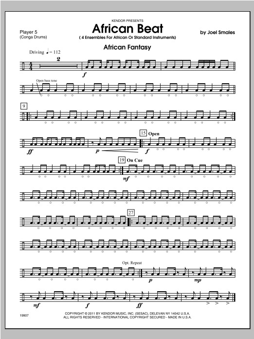 Download Smales African Beat - Percussion 5 Sheet Music