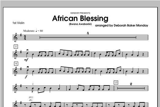 Download Deborah Baker Monday African Blessing (Bwana Awabariki) - Vi Sheet Music