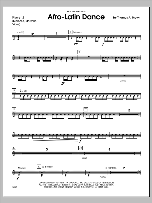 Download Tom Brown Afro-Latin Dance - Percussion 2 Sheet Music
