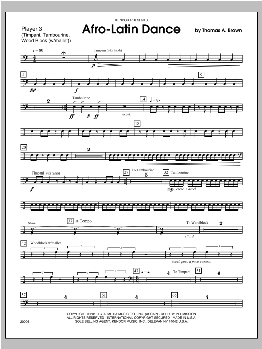 Download Tom Brown Afro-Latin Dance - Percussion 3 Sheet Music