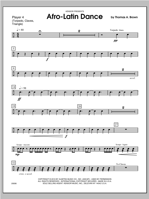 Download Tom Brown Afro-Latin Dance - Percussion 4 Sheet Music