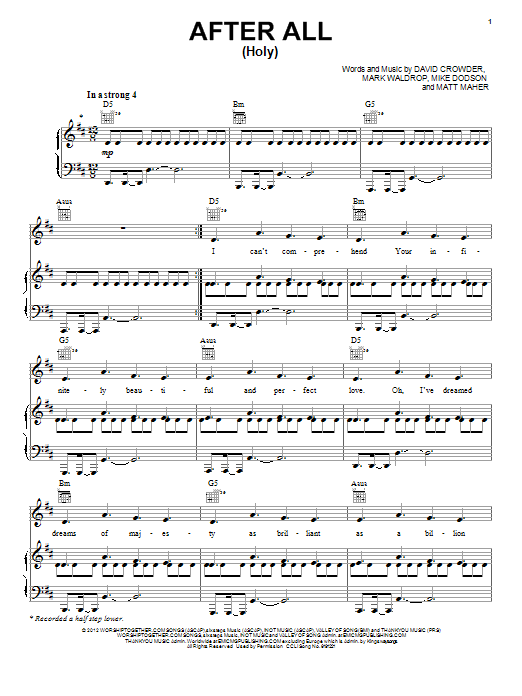 Download David Crowder Band After All (Holy) Sheet Music