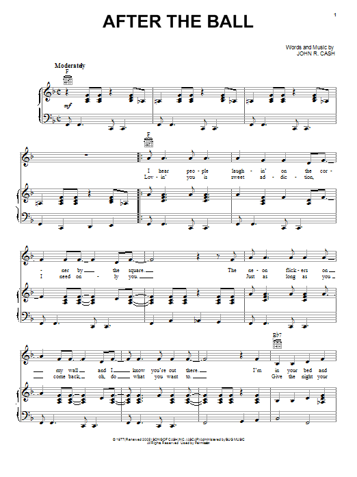 Download Johnny Cash After The Ball Sheet Music