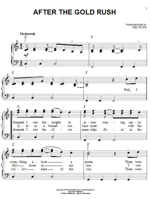 Download Neil Young After The Gold Rush Sheet Music