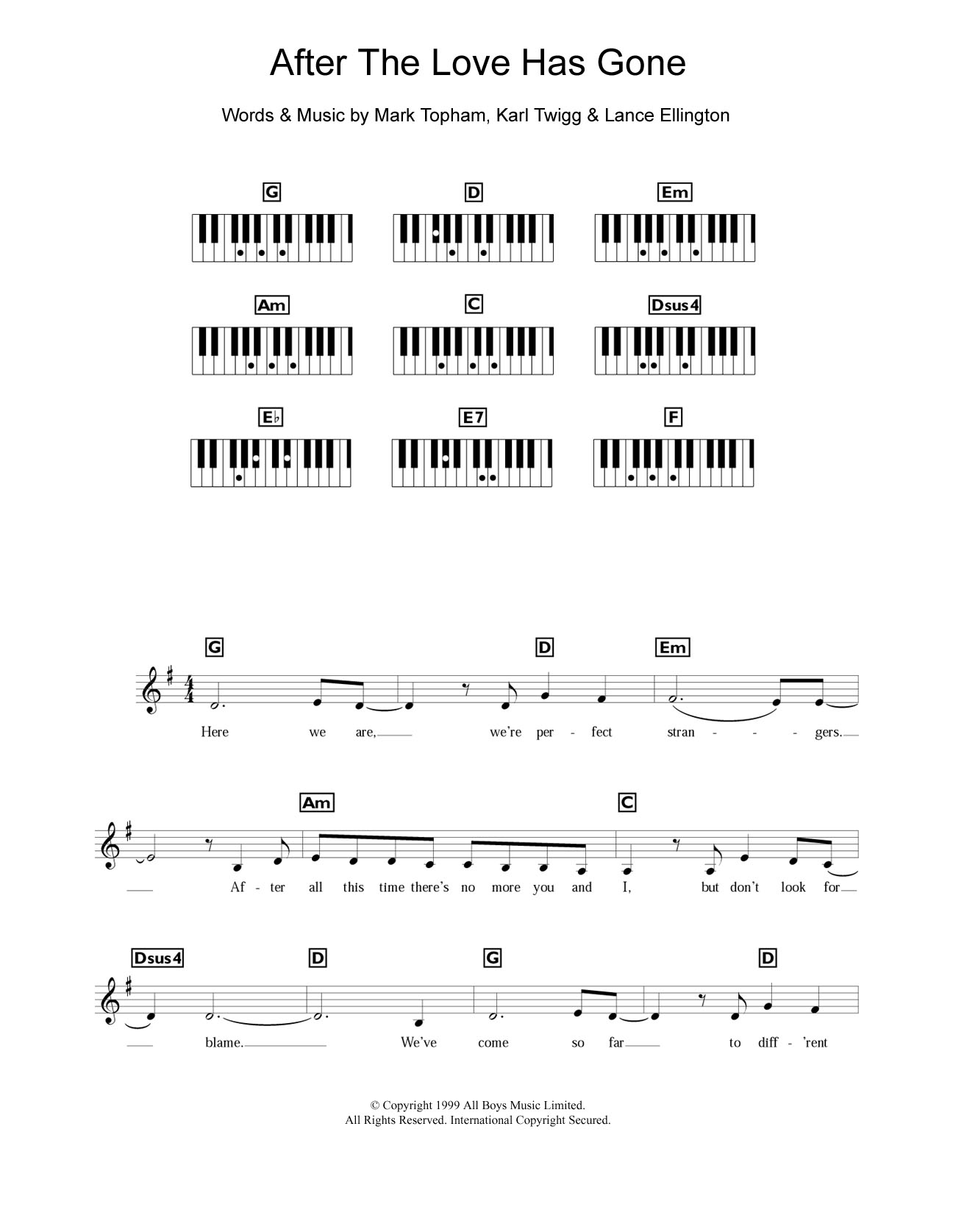 Download Steps After The Love Has Gone Sheet Music