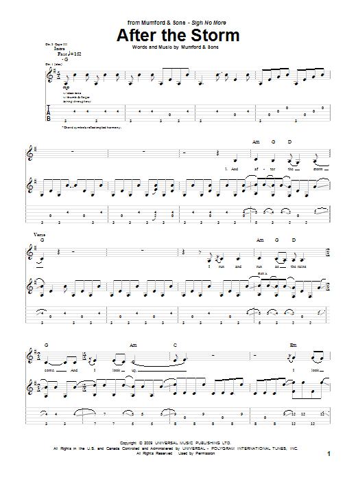 Download Mumford & Sons After The Storm Sheet Music