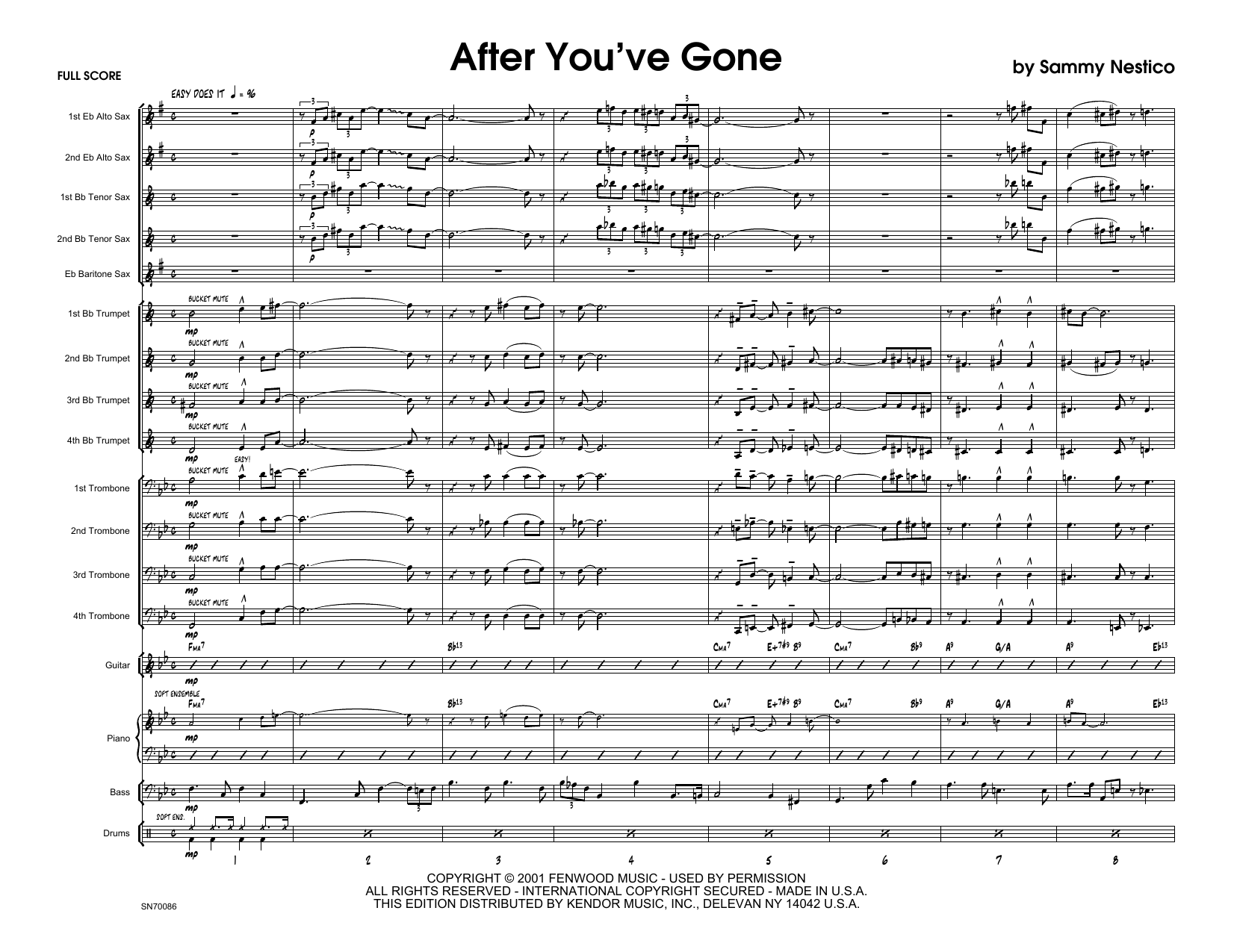 Download Sammy Nestico After You've Gone - Full Score Sheet Music