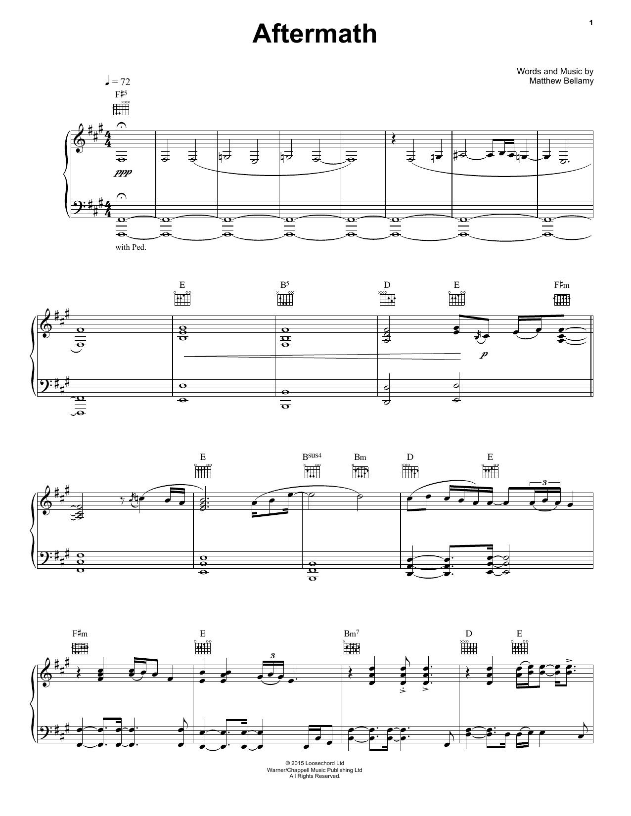 Download Muse Aftermath Sheet Music