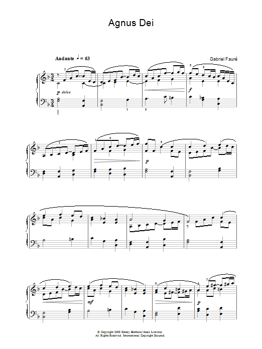 Download Gabriel Fauré Agnus Dei (from Requiem) Sheet Music