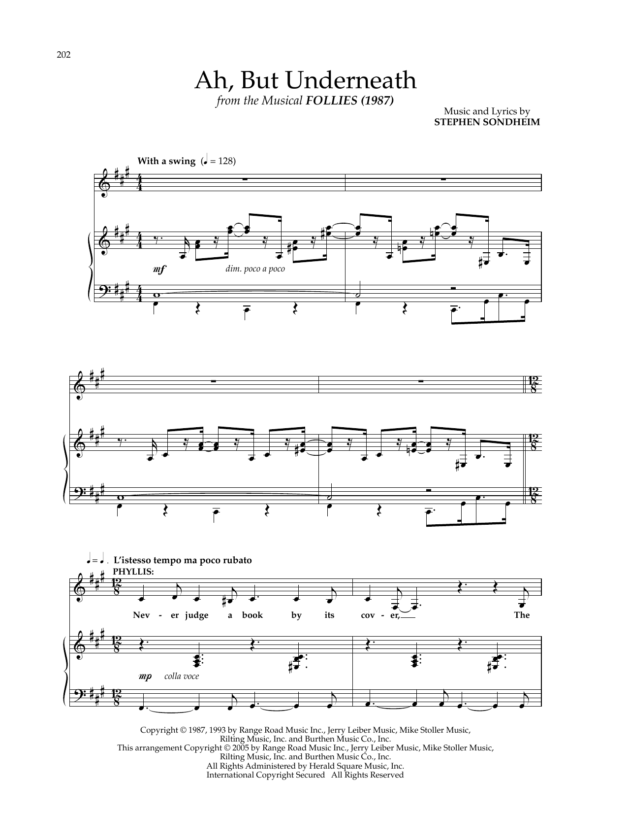 Download Stephen Sondheim Ah, But Underneath (from Follies) Sheet Music