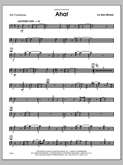 Download Mintzer Aha! - Trombone 3 Sheet Music