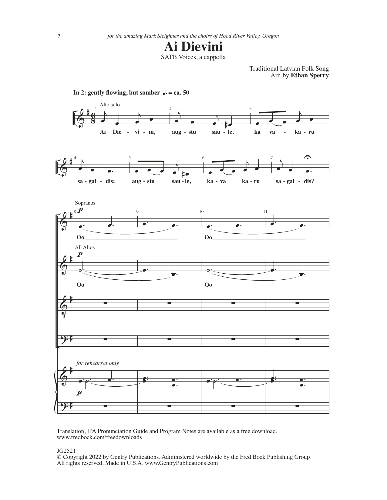Download Ethan Sperry Ai Dievini Sheet Music