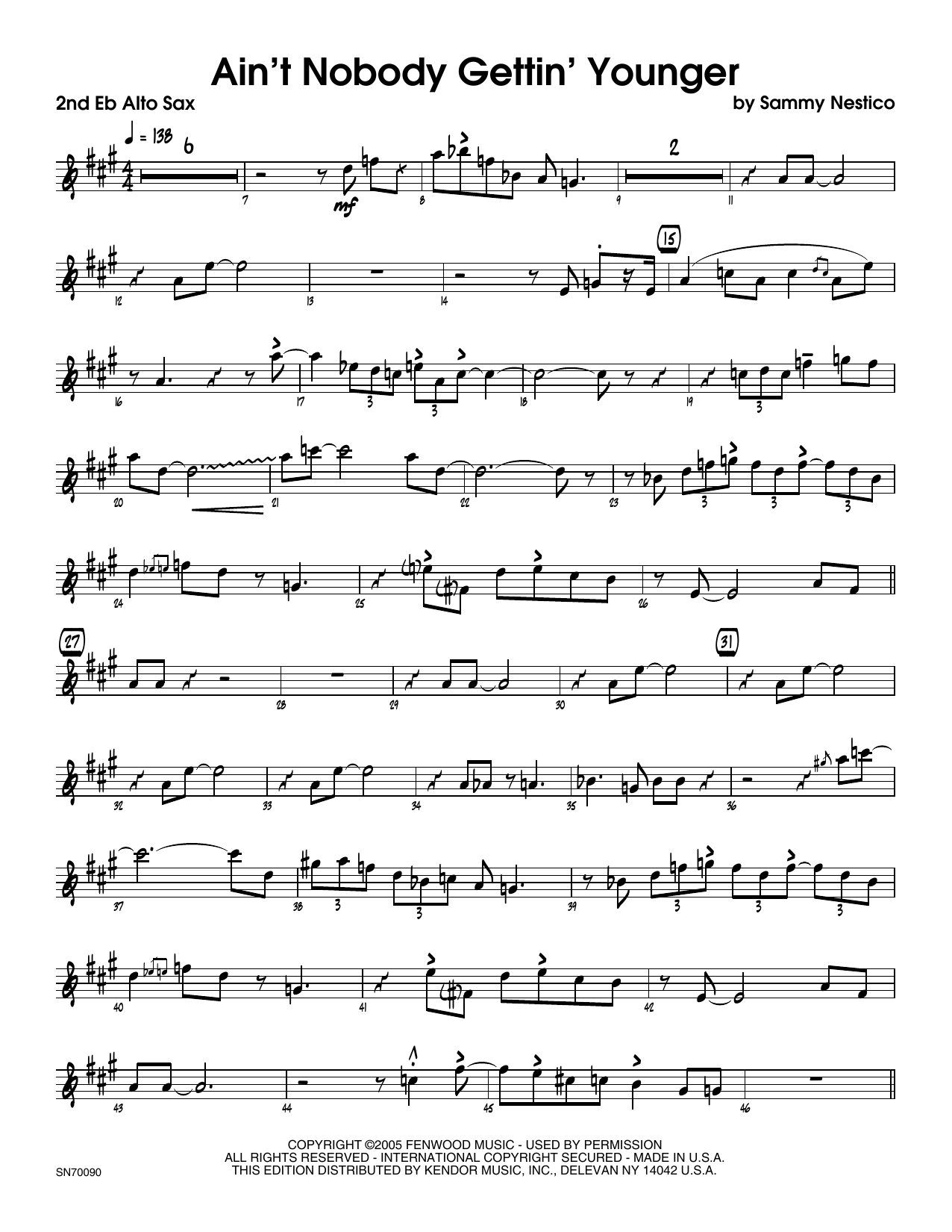 Download Sammy Nestico Ain't Nobody Gettin' Younger - 2nd Eb A Sheet Music