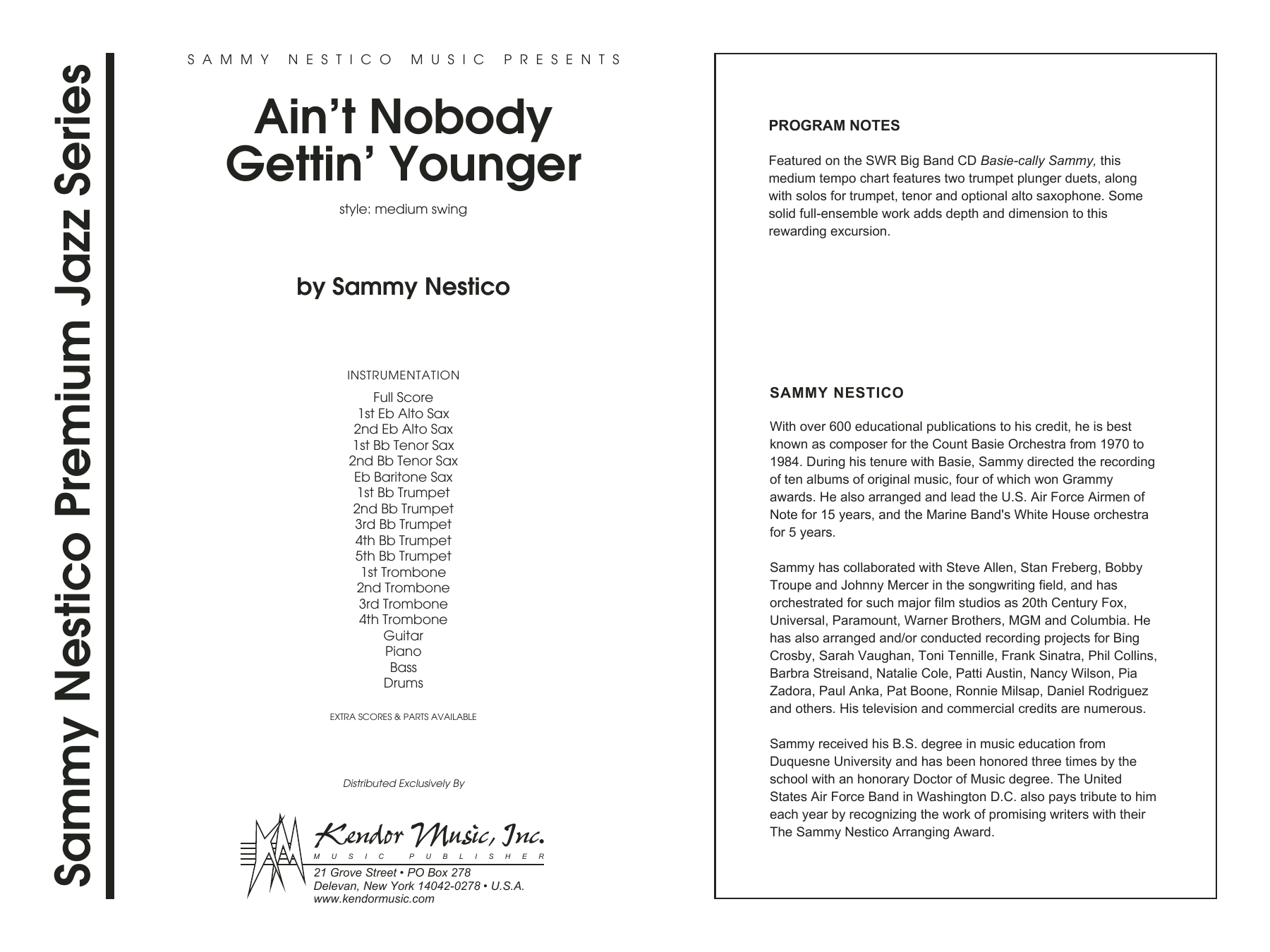 Download Sammy Nestico Ain't Nobody Gettin' Younger - Full Sco Sheet Music