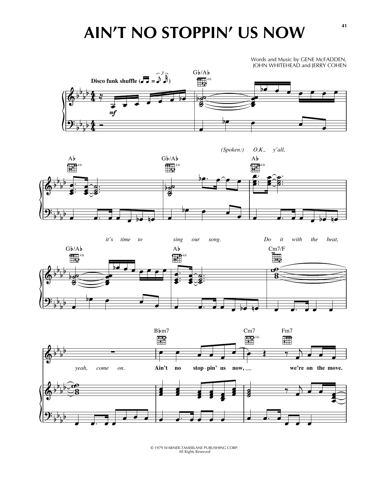 Download Luther Vandross Ain't No Stoppin' Us Now Sheet Music