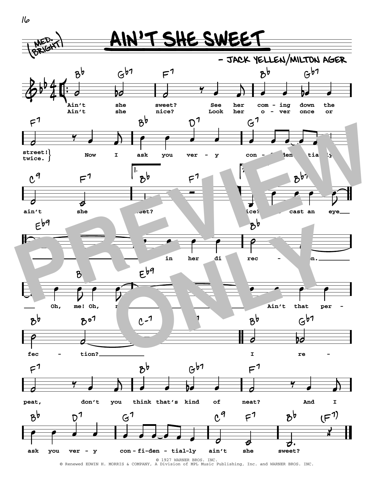 Download The Beatles Ain't She Sweet (Low Voice) Sheet Music