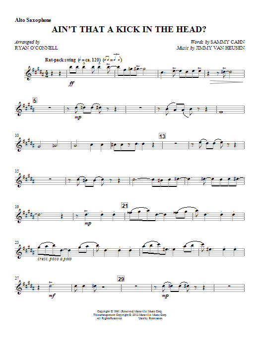 Download Ryan O'Connell Ain't That A Kick In The Head? - Eb Alt Sheet Music