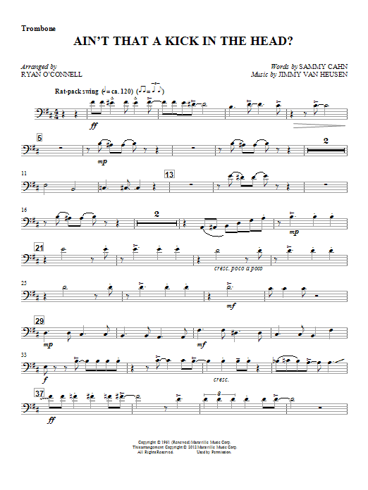Download Ryan O'Connell Ain't That A Kick In The Head? - Trombo Sheet Music