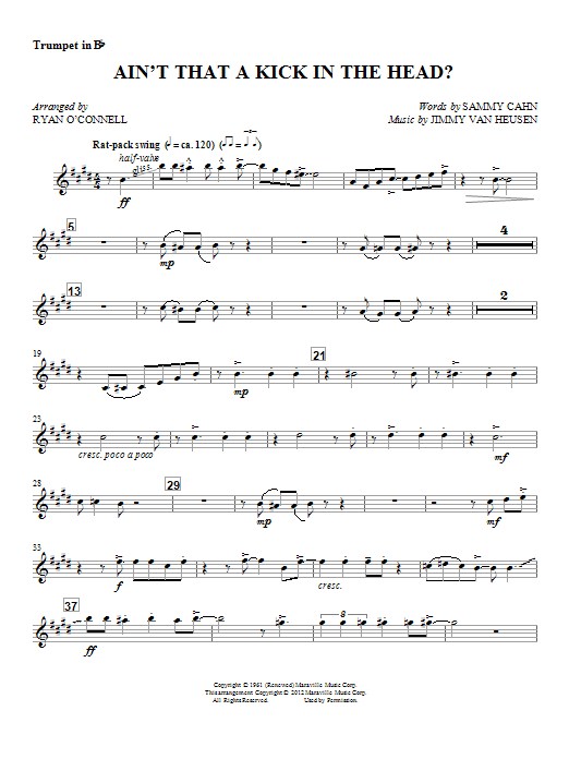 Download Ryan O'Connell Ain't That A Kick In The Head? - Trumpe Sheet Music
