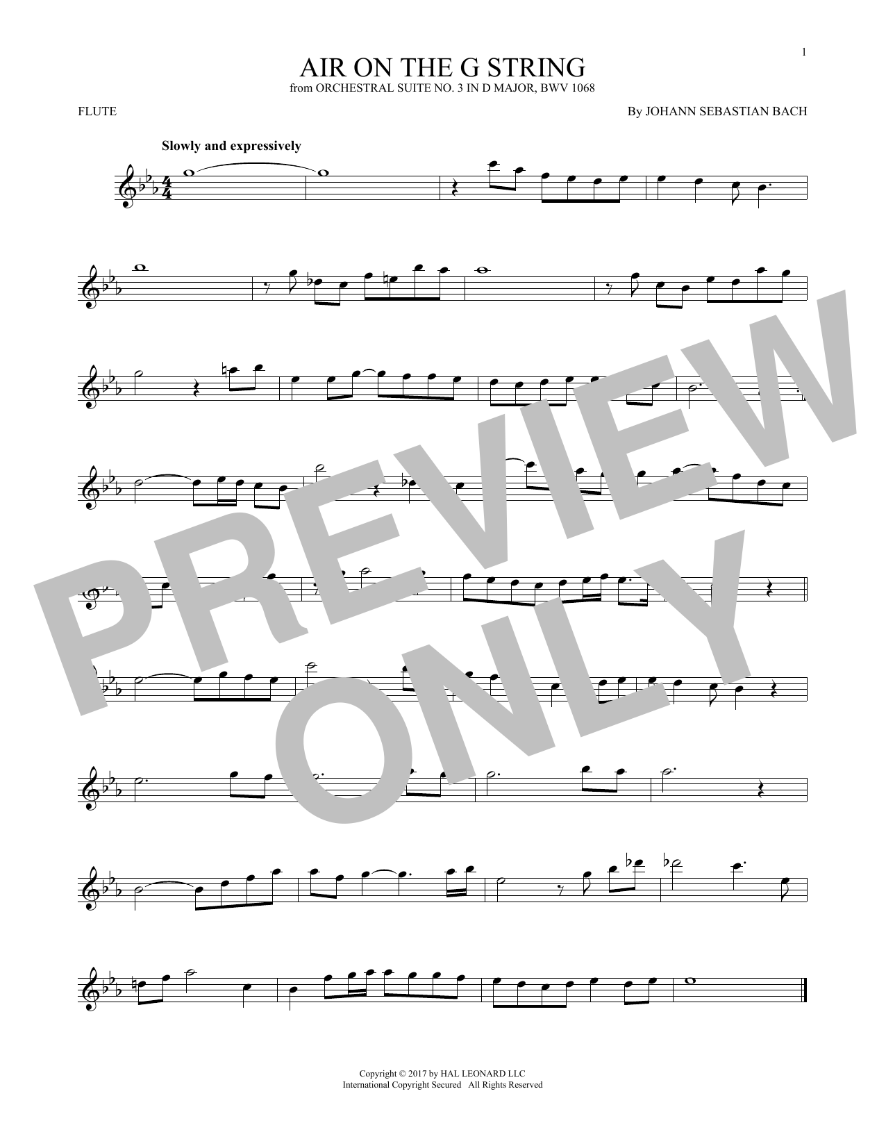 Download Johann Sebastian Bach Air (Air On The G String) Sheet Music