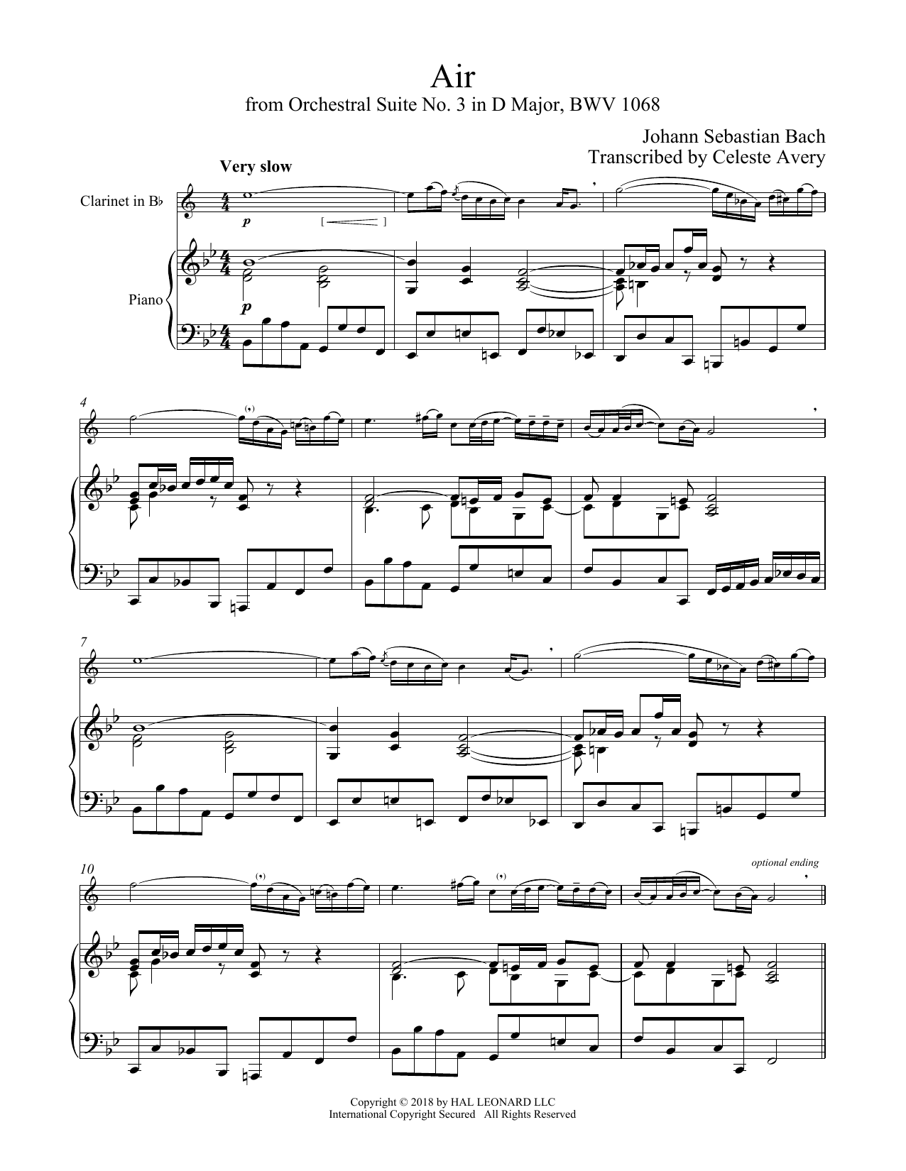 Download Johann Sebastian Bach Air (Air On The G String) Sheet Music
