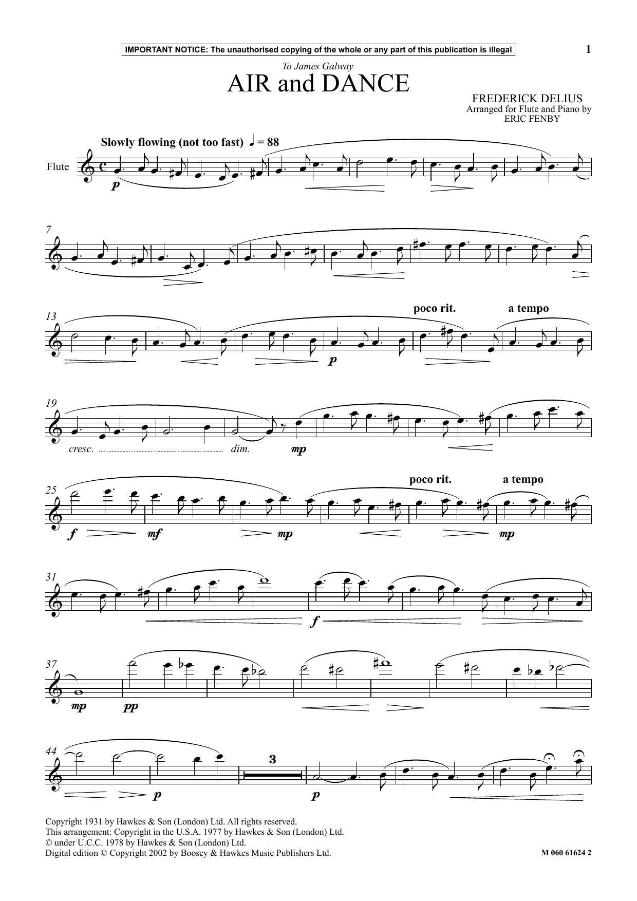 Download Eric Fenby Air And Dance Sheet Music