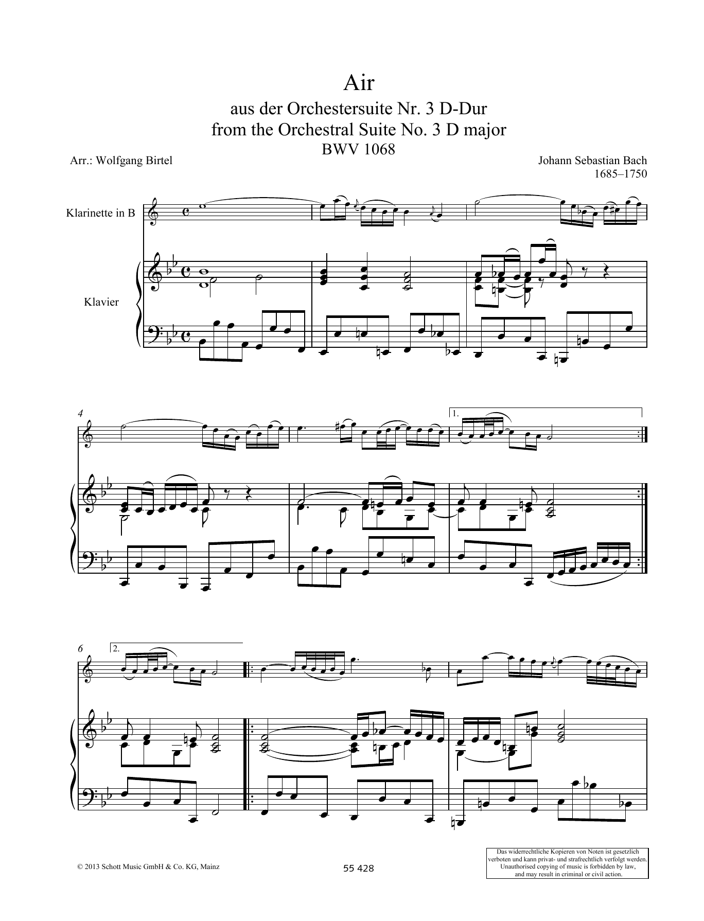 Download Johann Sebastian Bach Air Sheet Music