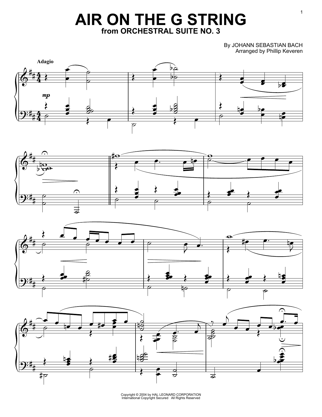 Download Johann Sebastian Bach Air On The G String [Jazz version] (arr Sheet Music