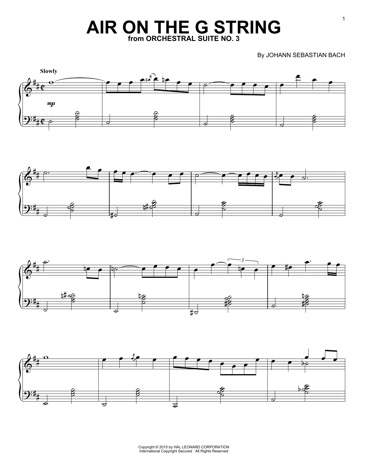 Download Johann Sebastian Bach Air On The G String [Jazz version] Sheet Music