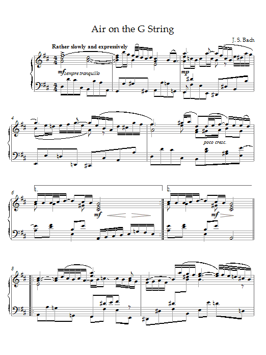 Download Johann Sebastian Bach Air On The G String Sheet Music