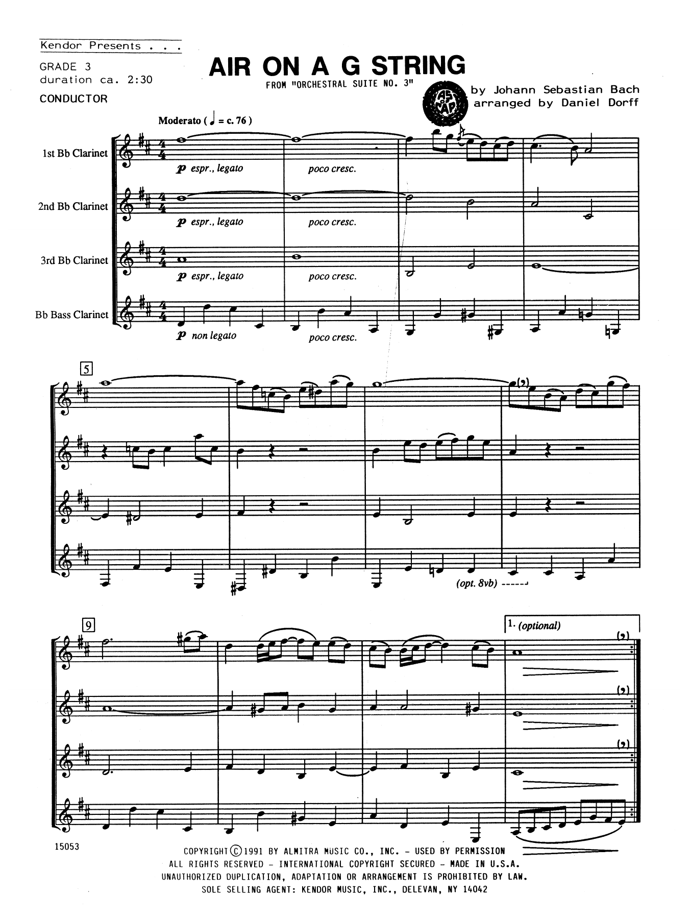 Download Daniel Dorff Air On A G String - Full Score Sheet Music