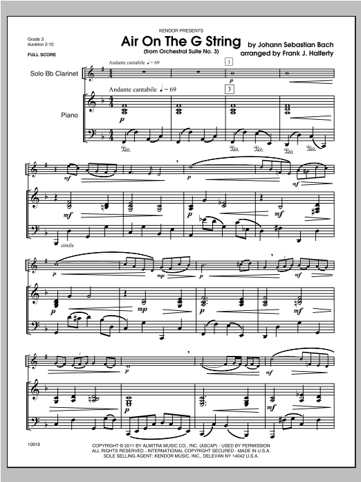Download Halferty Air On The G String (from Orchestral Su Sheet Music